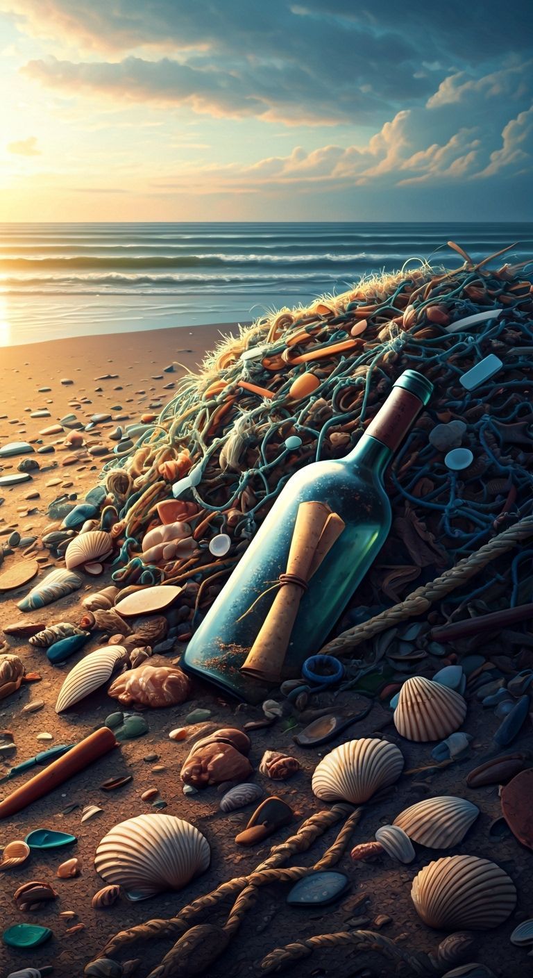 Beach Flotsam Reveals Mysterious Wine Bottle and Scroll