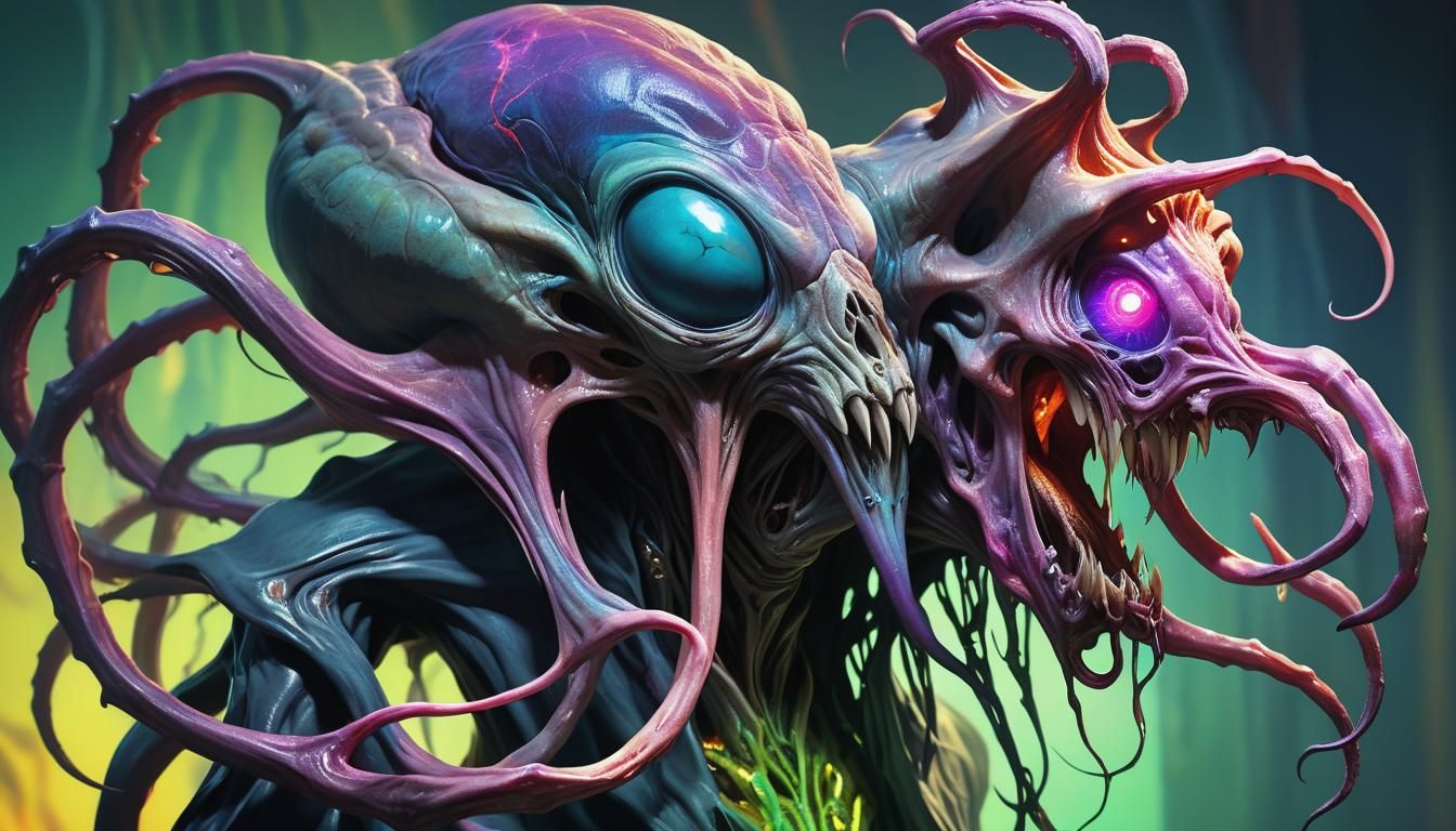 Mind Flayer Concept Art in Biomechanical Style
