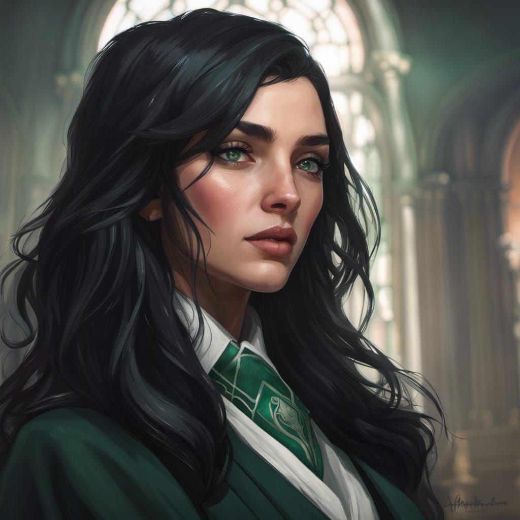Intricate Portrait of a Slytherin Girl in Unreal Engine