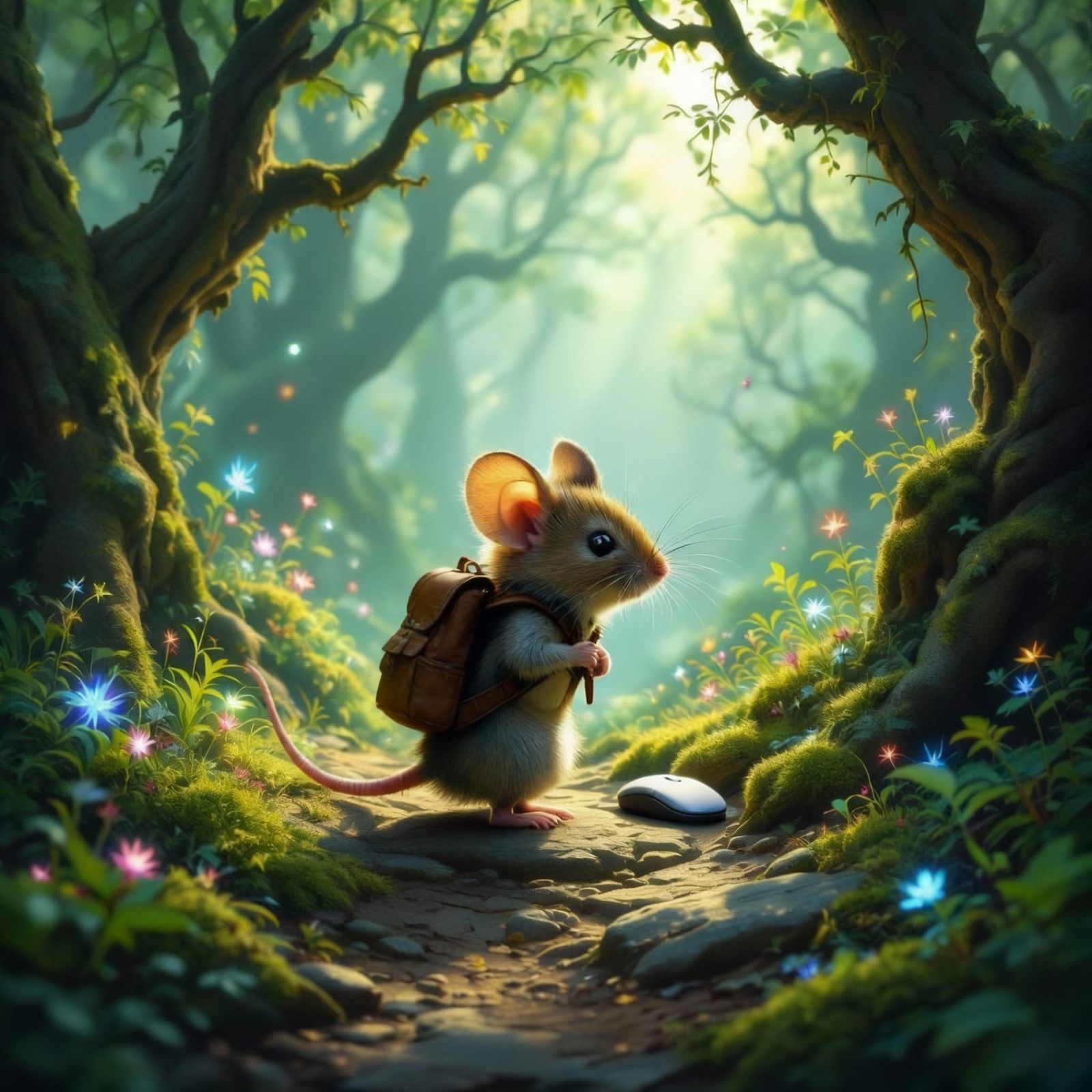Mouse Adventurer in Enchanted Forest
