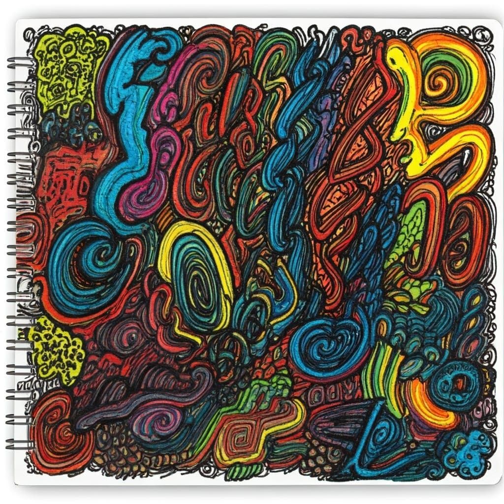 Dynamic Doodle Art in Pop Art Style