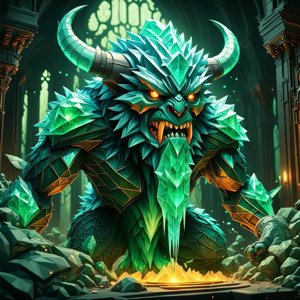 Crystalline Monster Concept Art in 8K