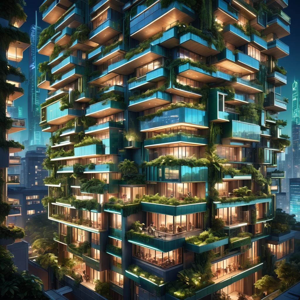 Futuristic Multi-Layered Building with Robotic Systems