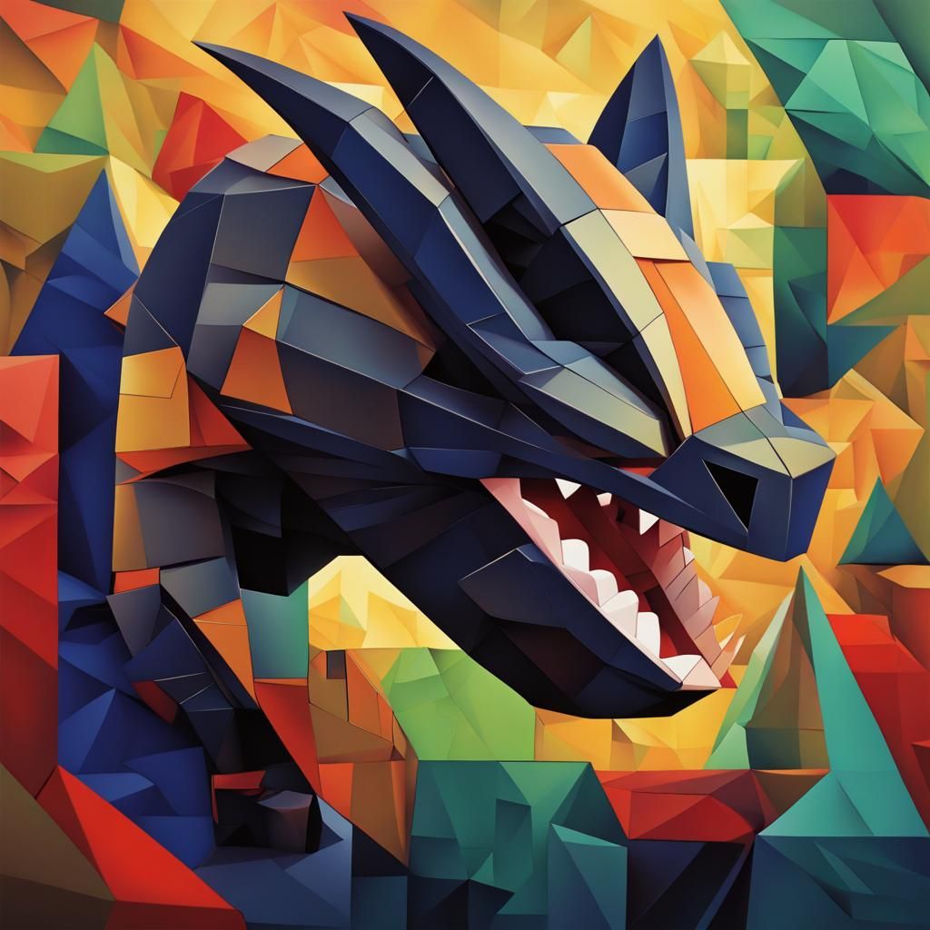 100 Gecs in Cubist Art Deco Style