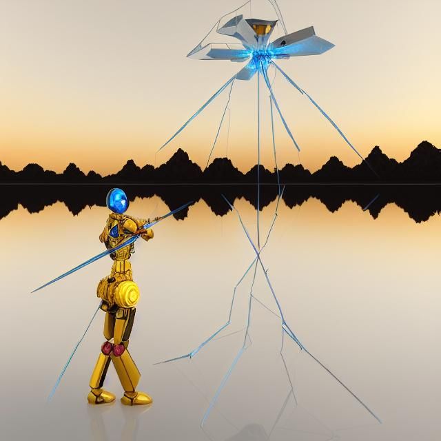 Cyborgs Battle Invading Spaceships at Mercury Lake