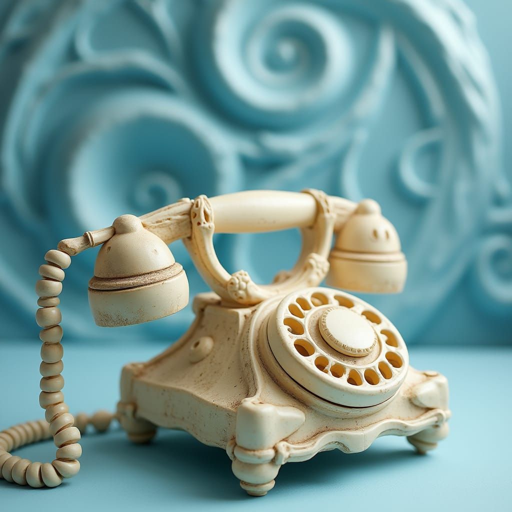 Vintage Bone Telephone in Dreamy Atmosphere
