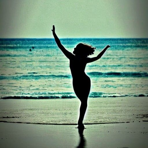 Diamond Sky Beach Dance: A Surreal Silhouette