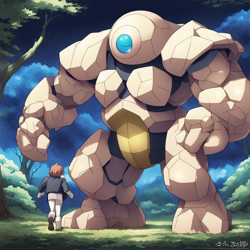 Pokémon Golem in Anime Style