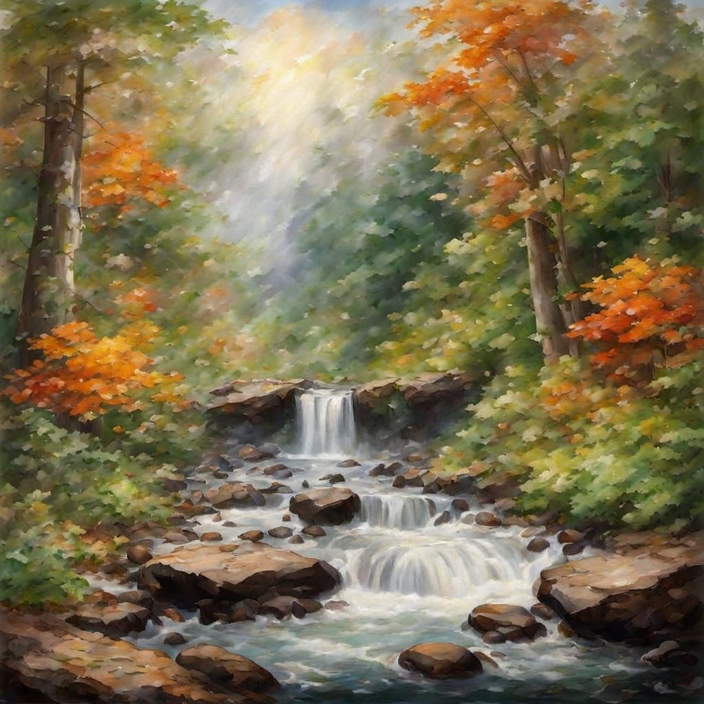 Whimsical Forest Masterpiece in Oil Painting Style