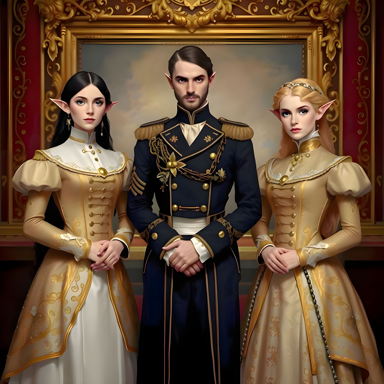 Draconic Elves in Victorian Naval Uniforms