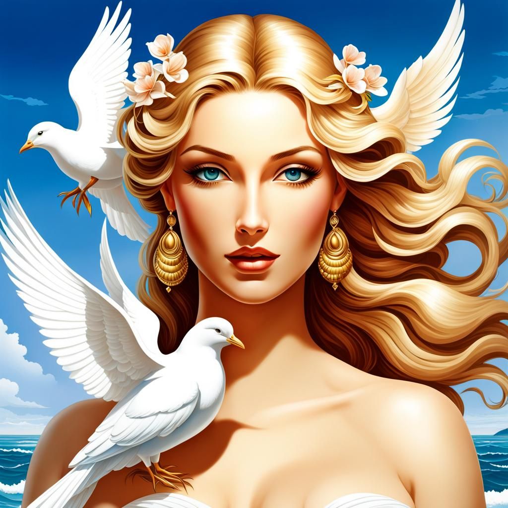 Aphrodite "Ἀφροδίτη,", the Greek goddess of love and beauty, is a timeless symbol of grace and desire.