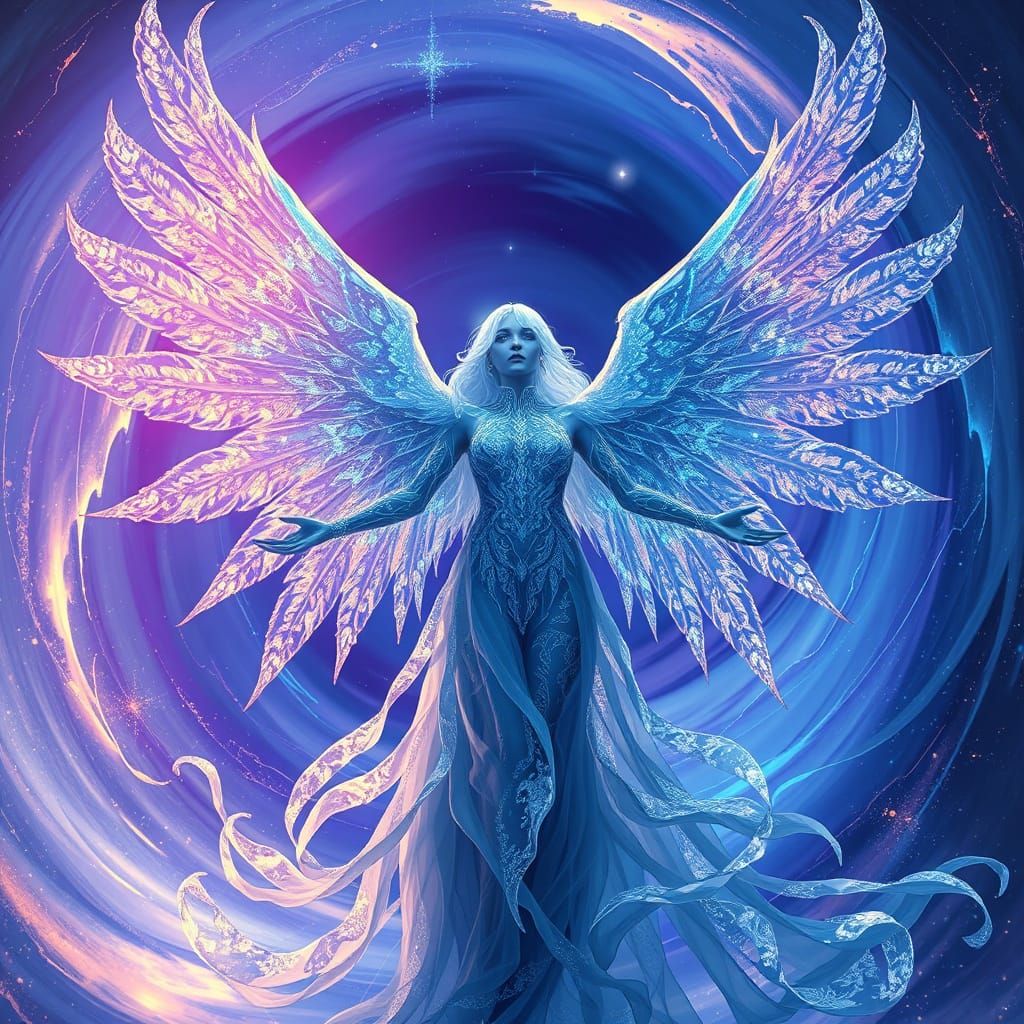 Ethereal Angelic Vortex in Crystal and Ice