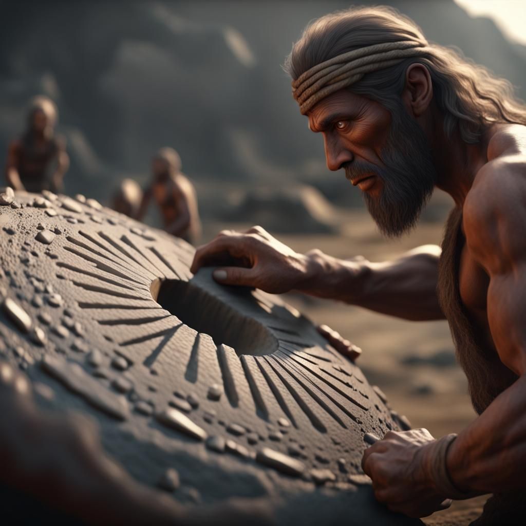 Prehistoric Man Creates the First Stone Wheel