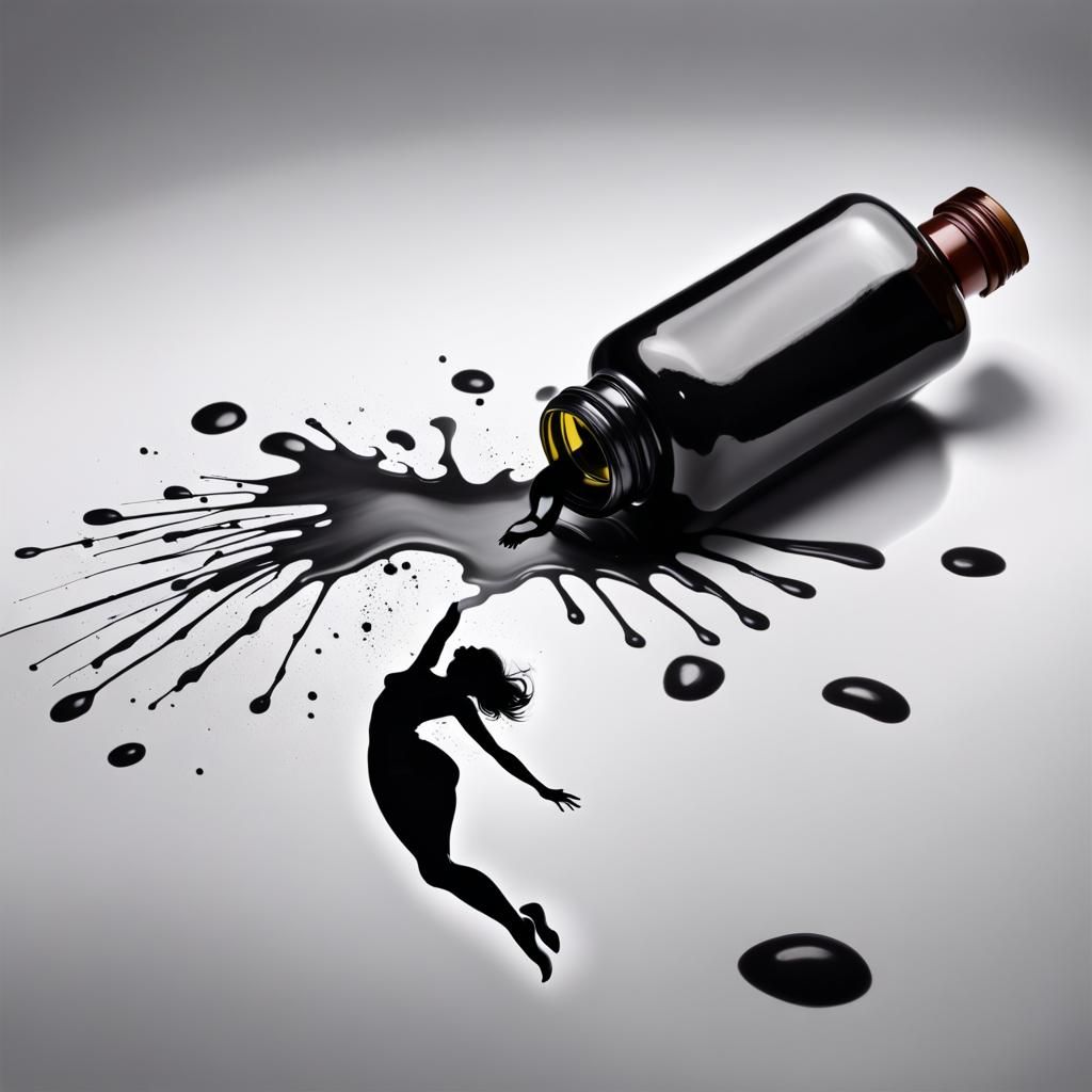 Ink Splatter Woman Emerges