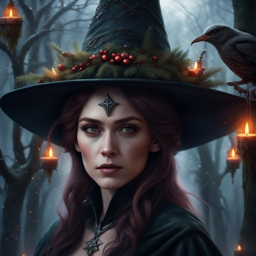Yule Witch Digital Matte Painting