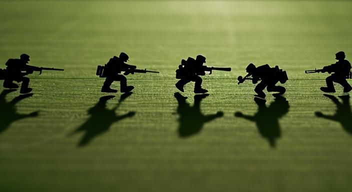 Hyperrealistic Toy Soldiers on Battlefield in HDR