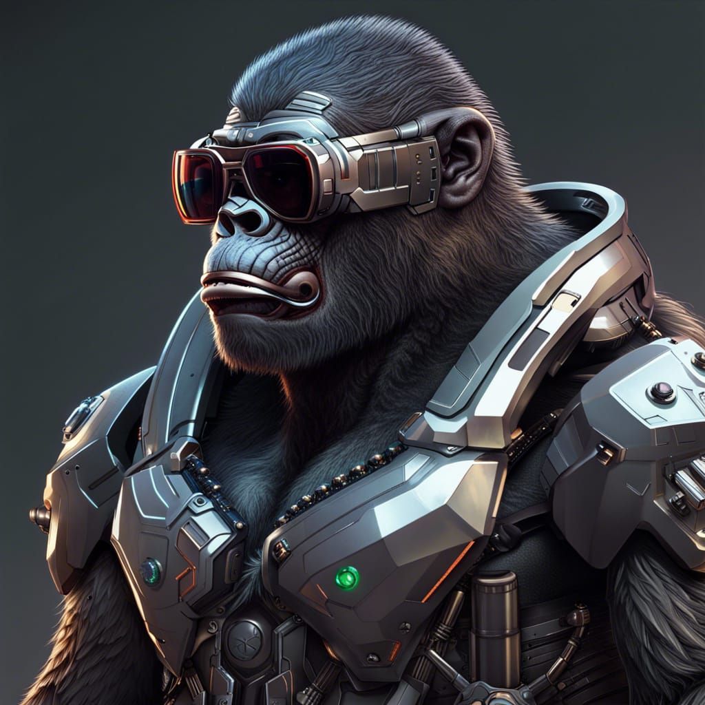 Biopunk Cyborg Gorilla Super Soldier Concept Art