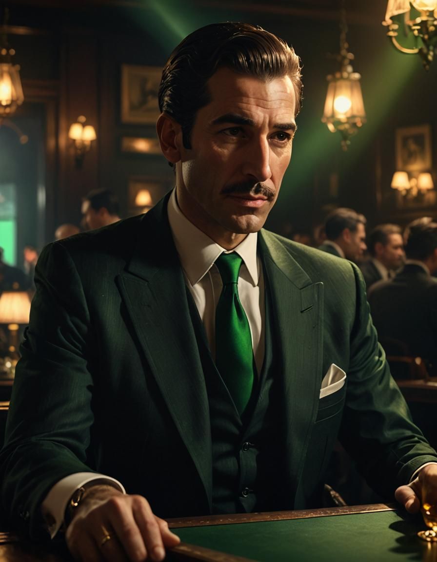 Luigi in Smoky Speakeasy: A Noir Digital Painting