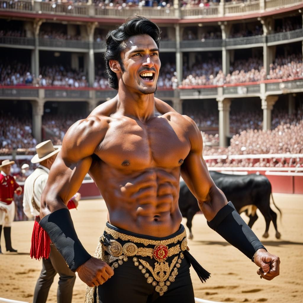 Brave Matador in Bullring, Painterly Style
