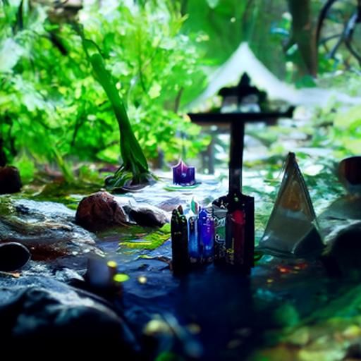 Spiritual Forest Temple with Reiki Symbols
