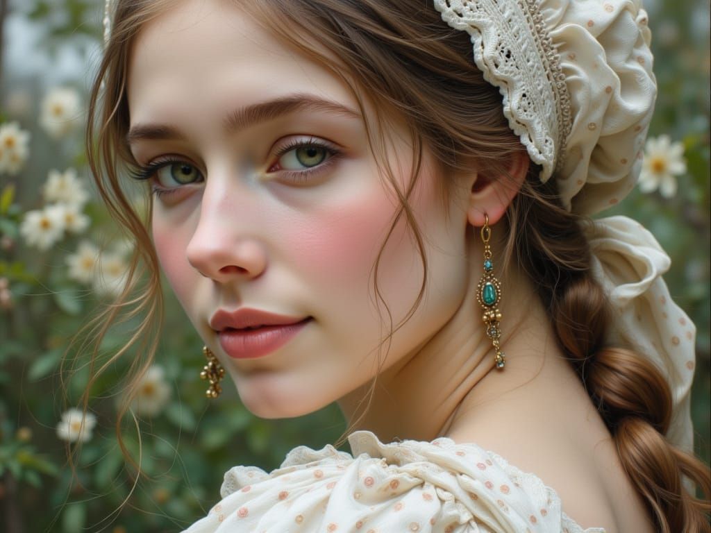 Anne Hathaway Portrait in József Rippl-Rónai Style