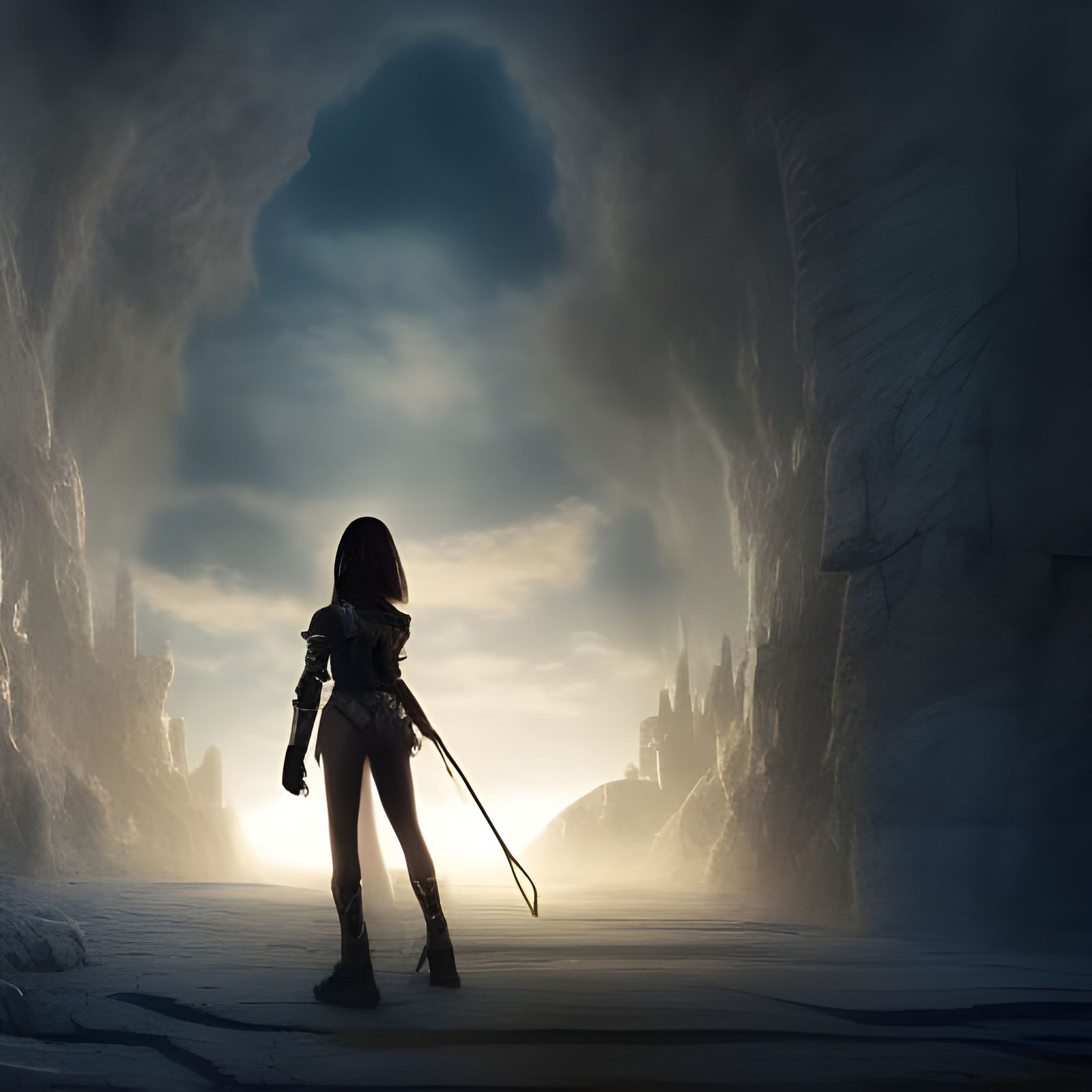 Ukrainian Warrior in Salt Mine: Digital Matte Painting