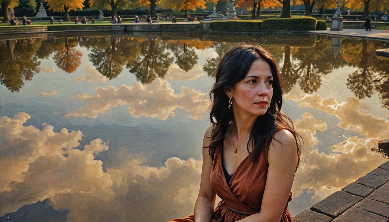 Ethereal Portrait of Woman in Chiaroscuro Style