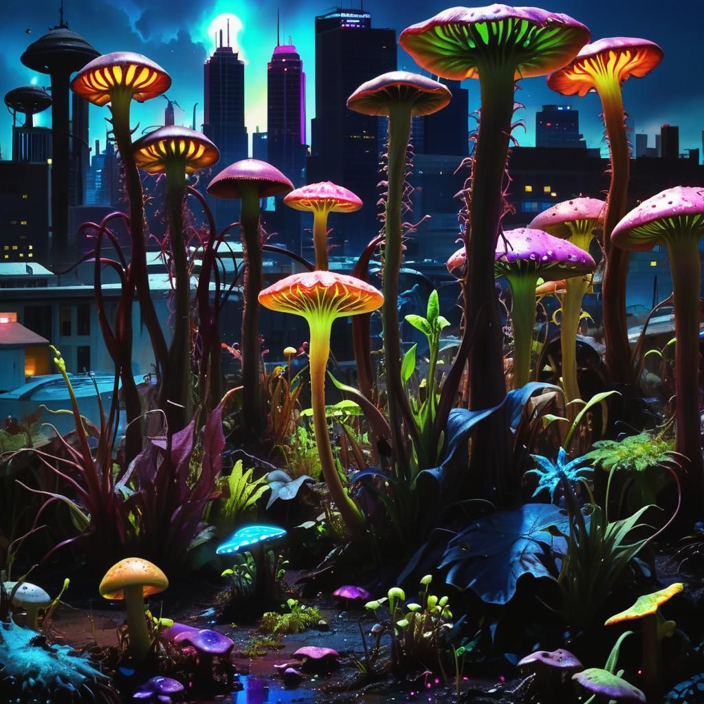 Apocalyptic St. Paul Cityscape with Alien Flora