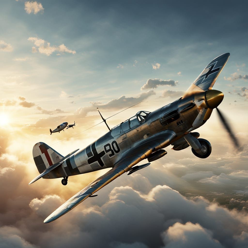 Messerschmitt Bf 109 in Flight: Cinematic Still