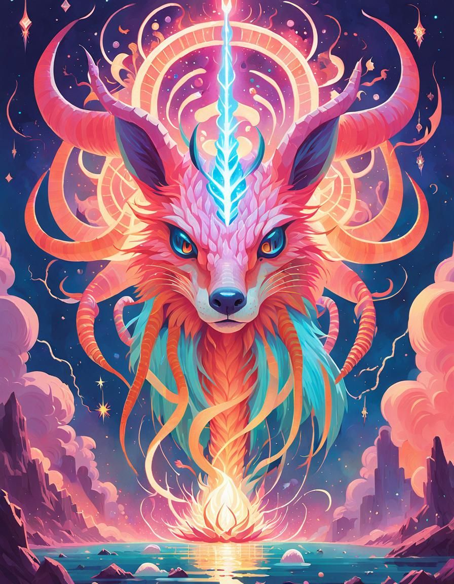 Astral Confluence of Exotic Creatures in Deep Space