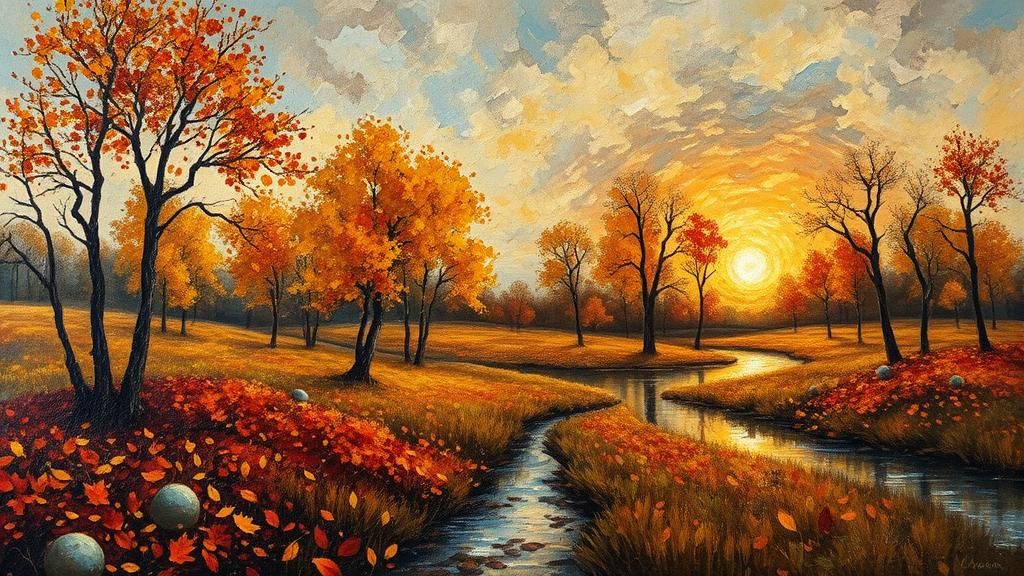 Autumn Landscape as Detailed Oil Painting