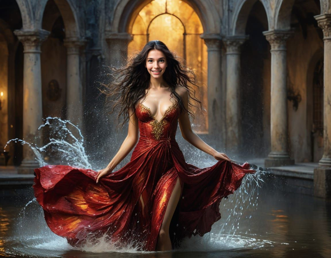 Enchanting Vampire Sorceress in Midnight Castle