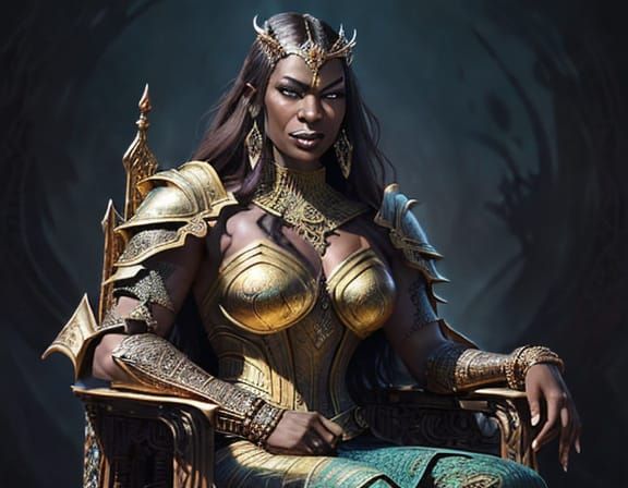 Trolls and Throne: Epic Fantasy Scene in Vibrant, Gothic Sty...