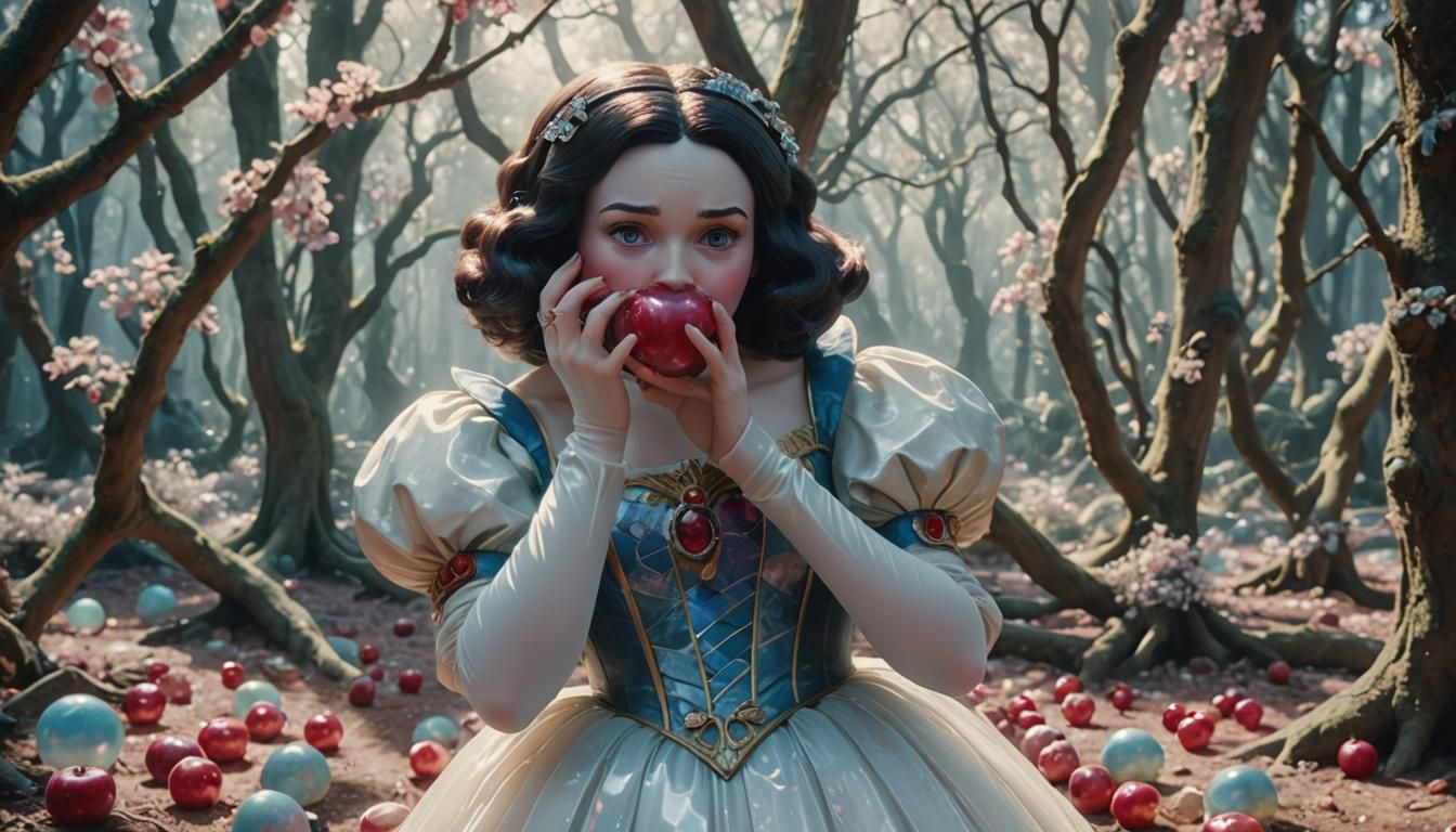 Opal Snow White Statue in Crystal Forest