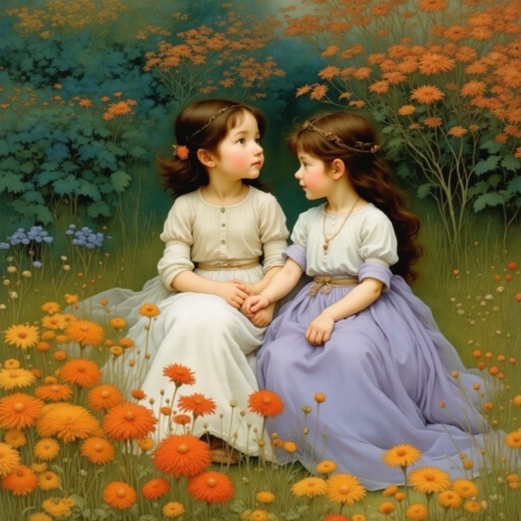 Magical Autumn Portrait of Whimsical Sibling Duo