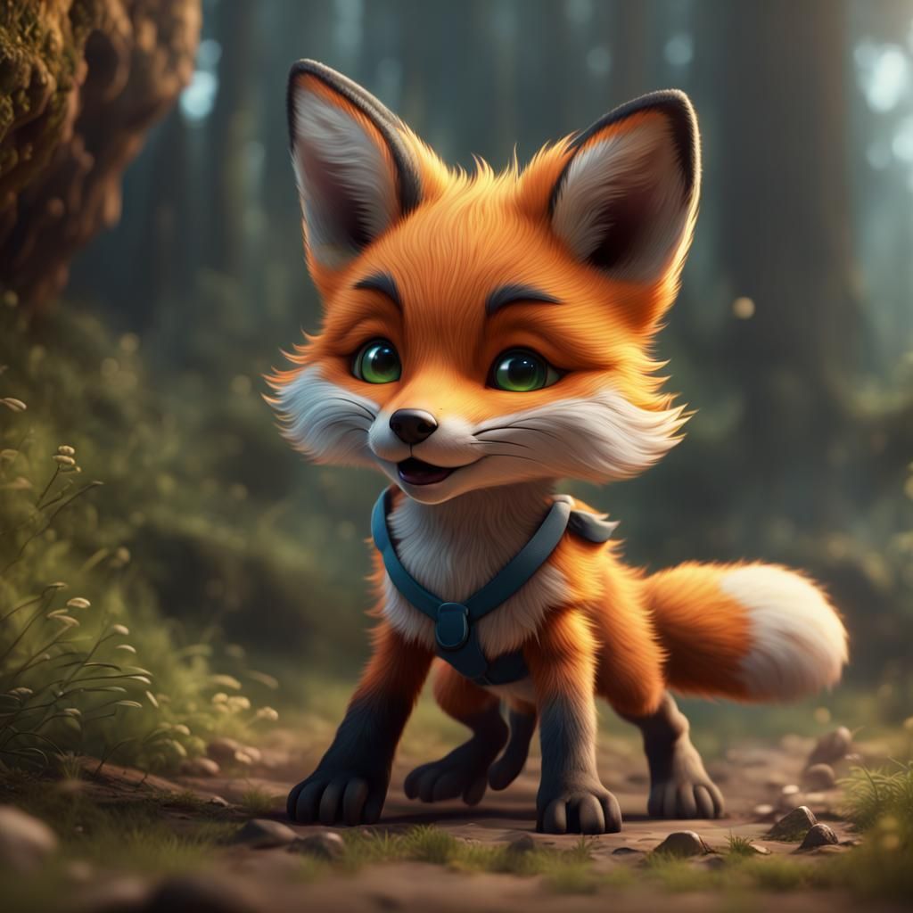 Fox Cub Sports: Detailed Fantasy Concept Art