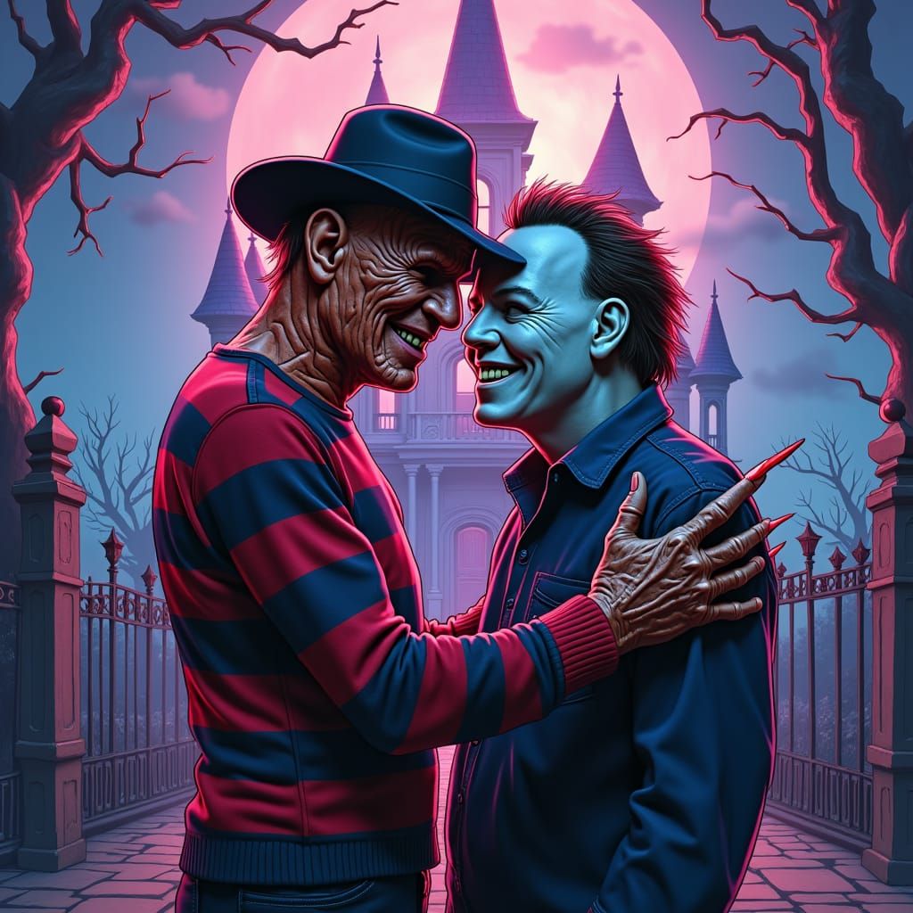 Freddy and Michael: A Humorous Horror Scene
