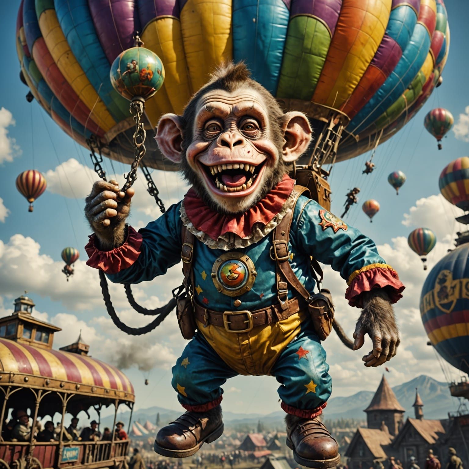 Zombie Monkey Clown Toddlers on Dirigible