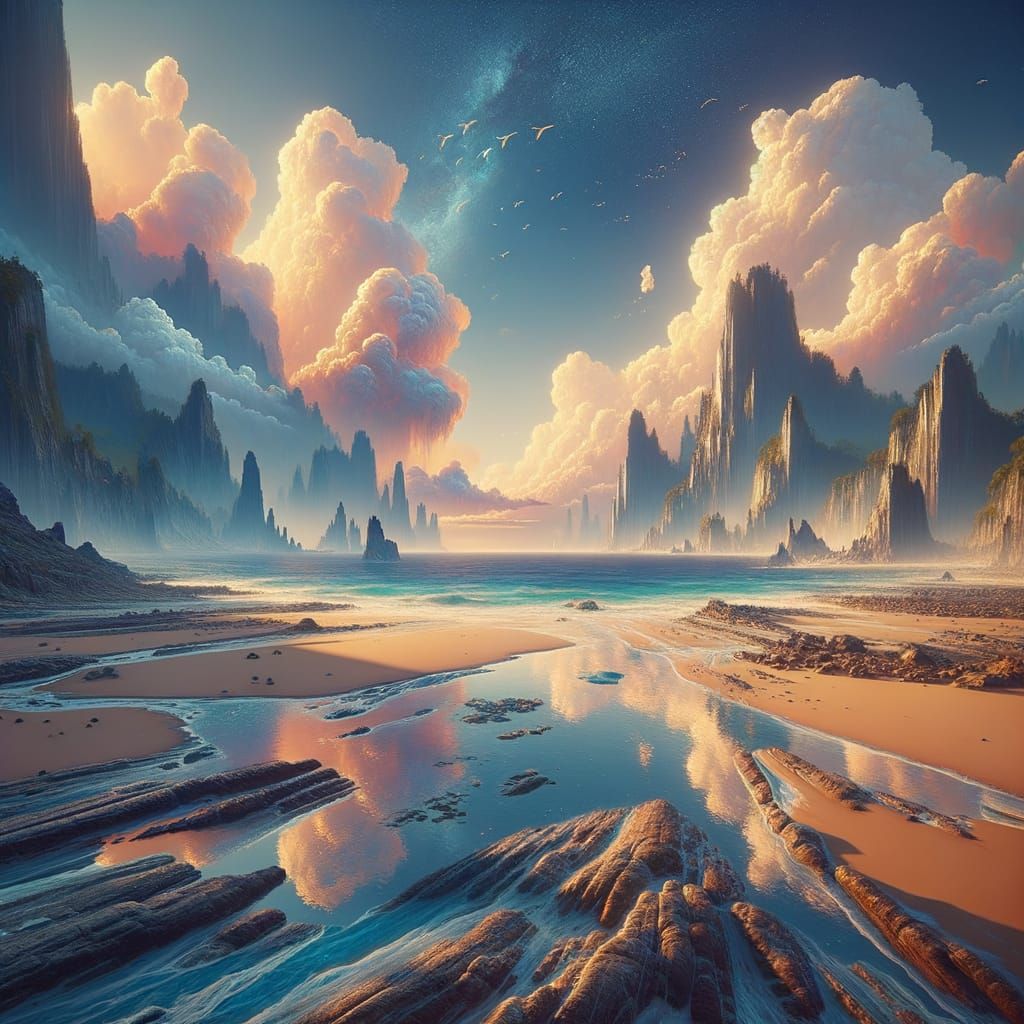 Dreamy Beach Landscape as Matte Painting