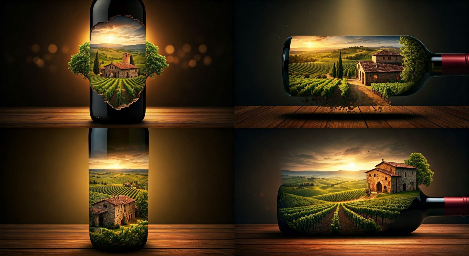Miniature Wineyard Grows Out of Wine Bottle Label in Stunnin...