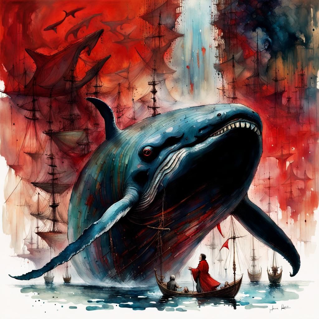 Jonah and the Whale: A Dark Fantasy Collage