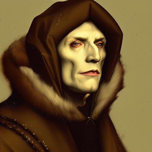 Vampire Lord Contemplates in Dark Fantasy Art