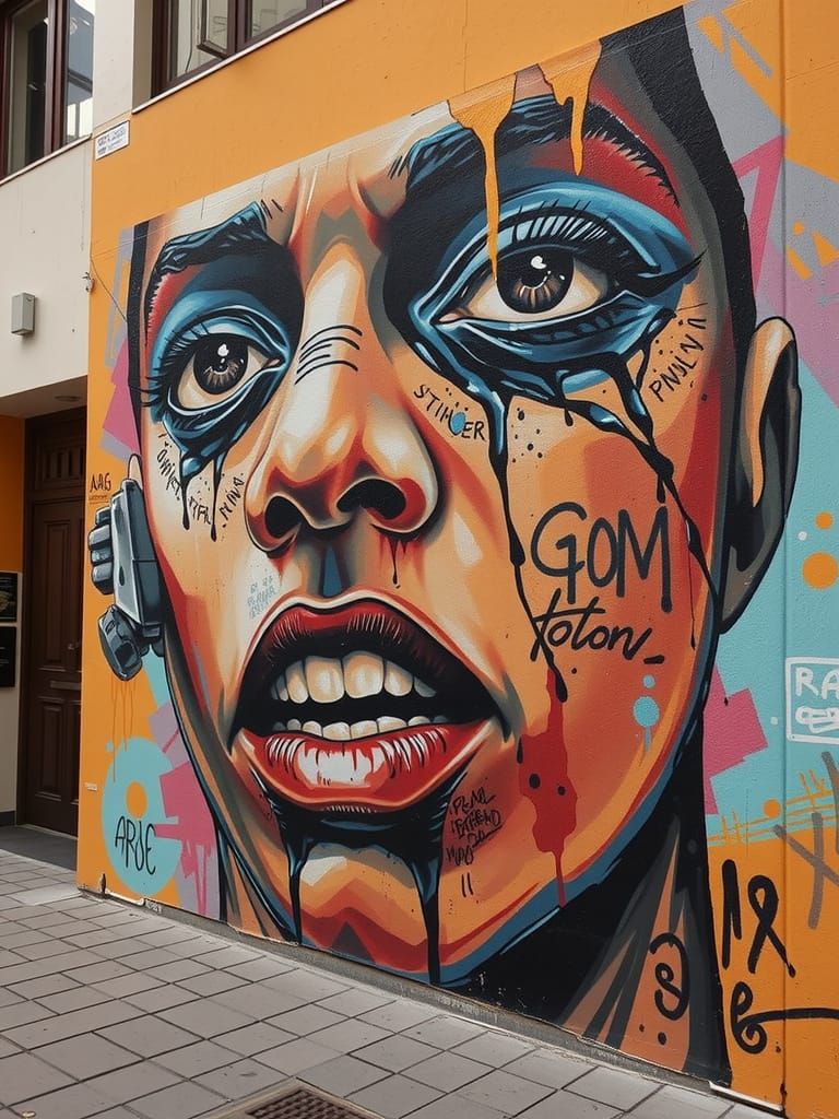 Graffiti Mural of Goons on Urban Wall