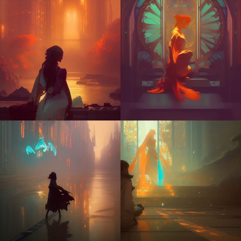 Longing: Art Nouveau Digital Concept Art