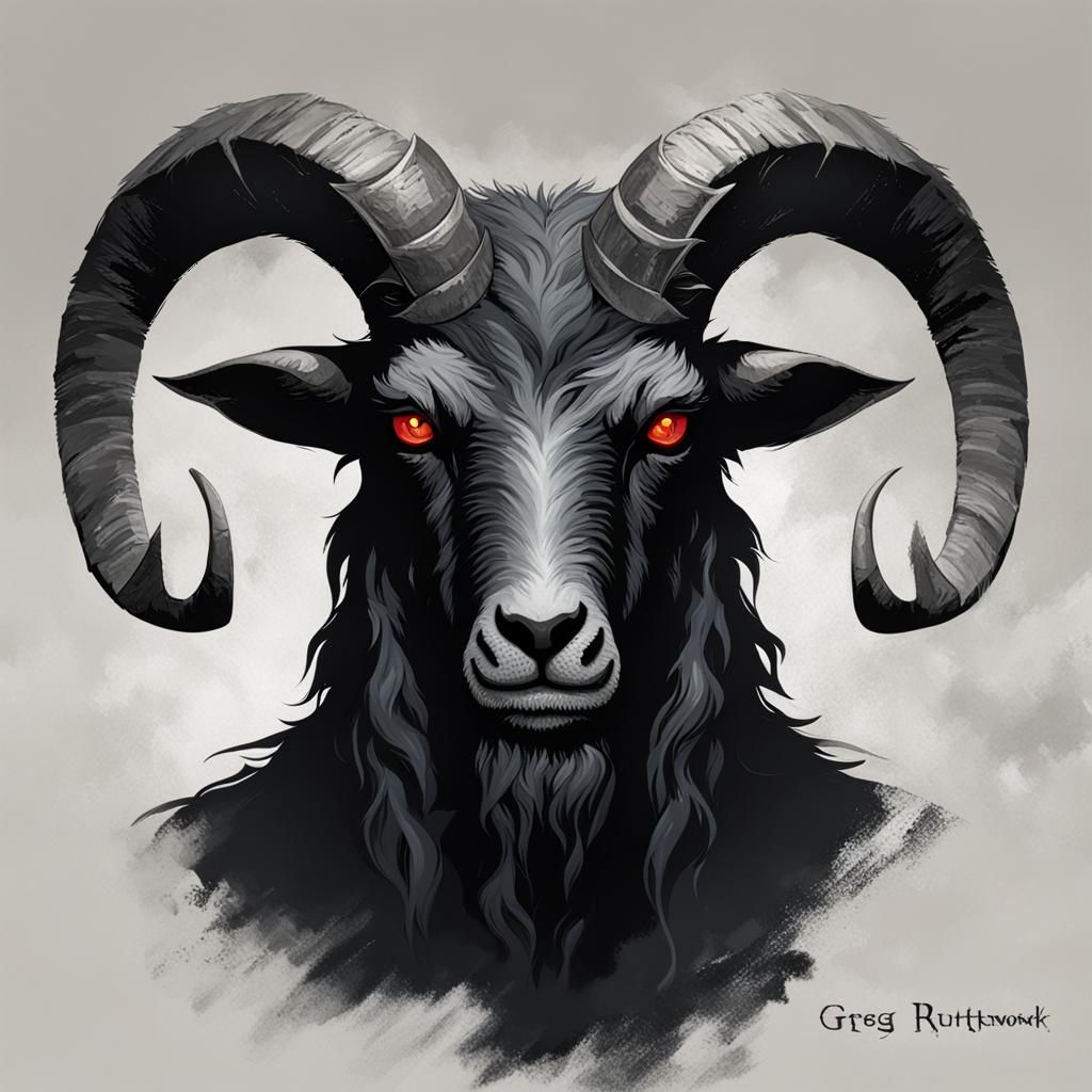 Sinister Demon Goat Fantasy Illustration