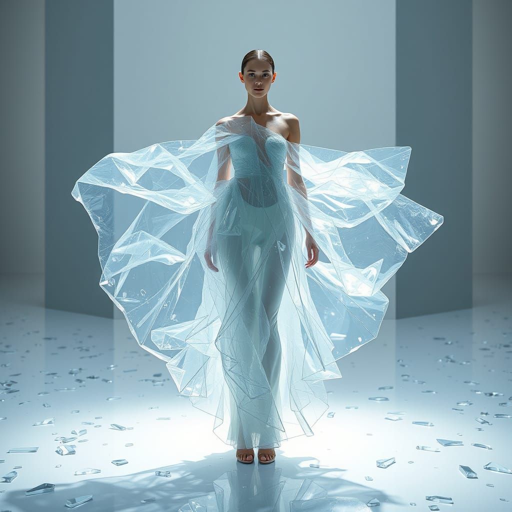 Avant-Garde Glass Dress in Ethereal Studio