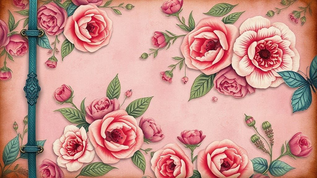 Vintage Floral Fantasy in Shabby Chic Style Digital Art