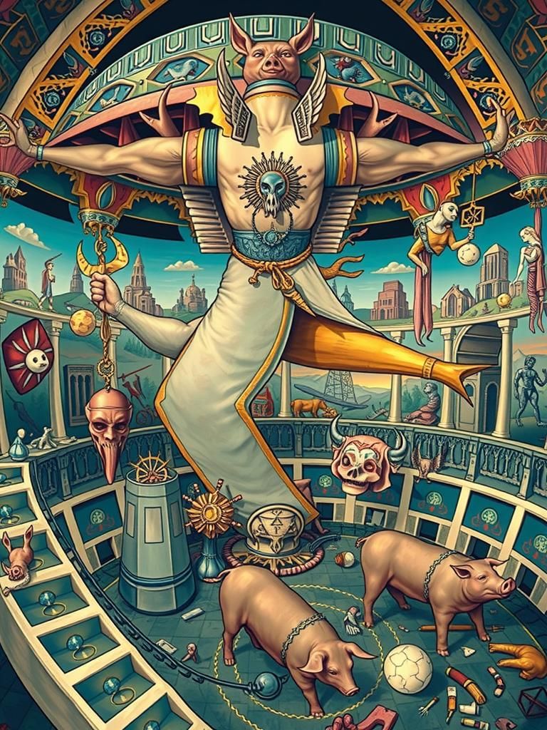 Surreal Geometric Landscape in Escher Style