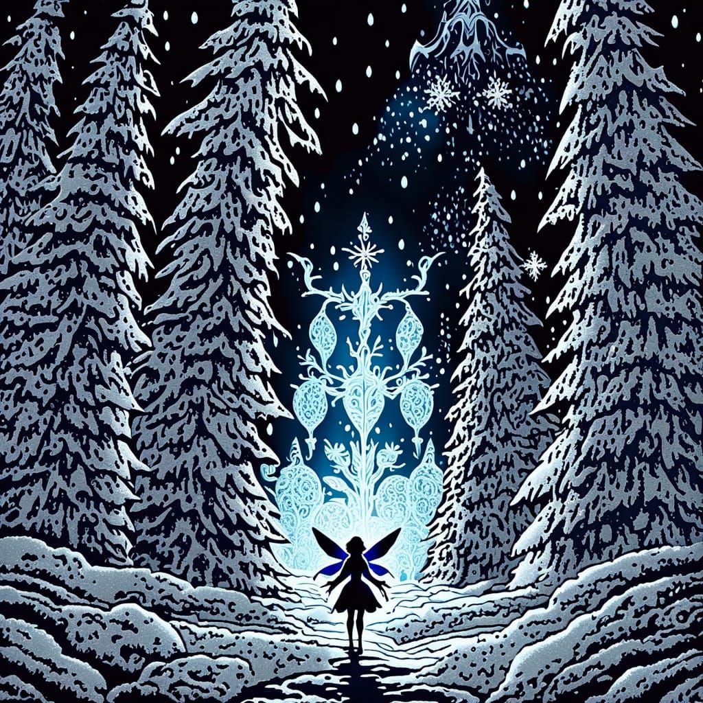 Enchanting Fairy in Winter Wonderland: Anime Style