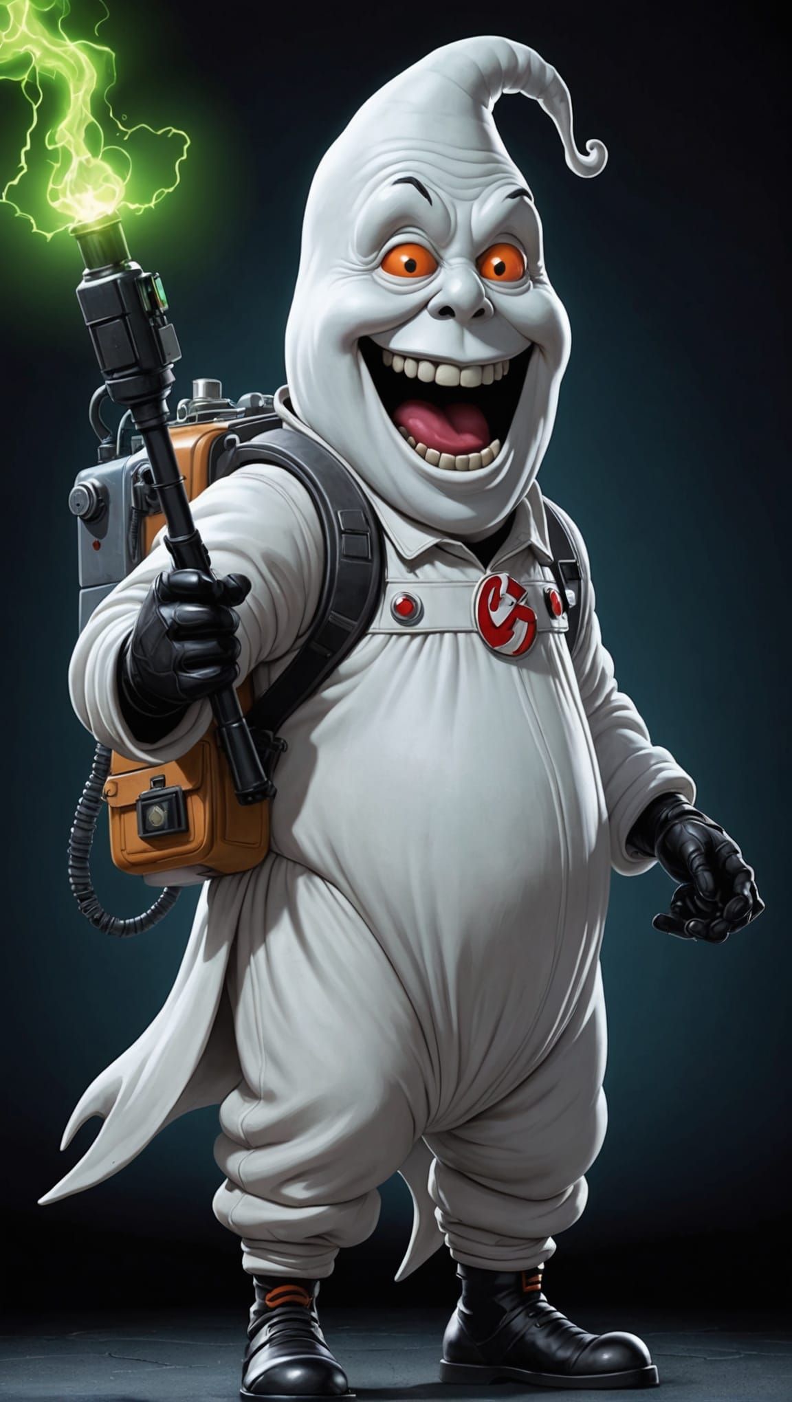 Cartoon Ghost Caricature in Satirical Style